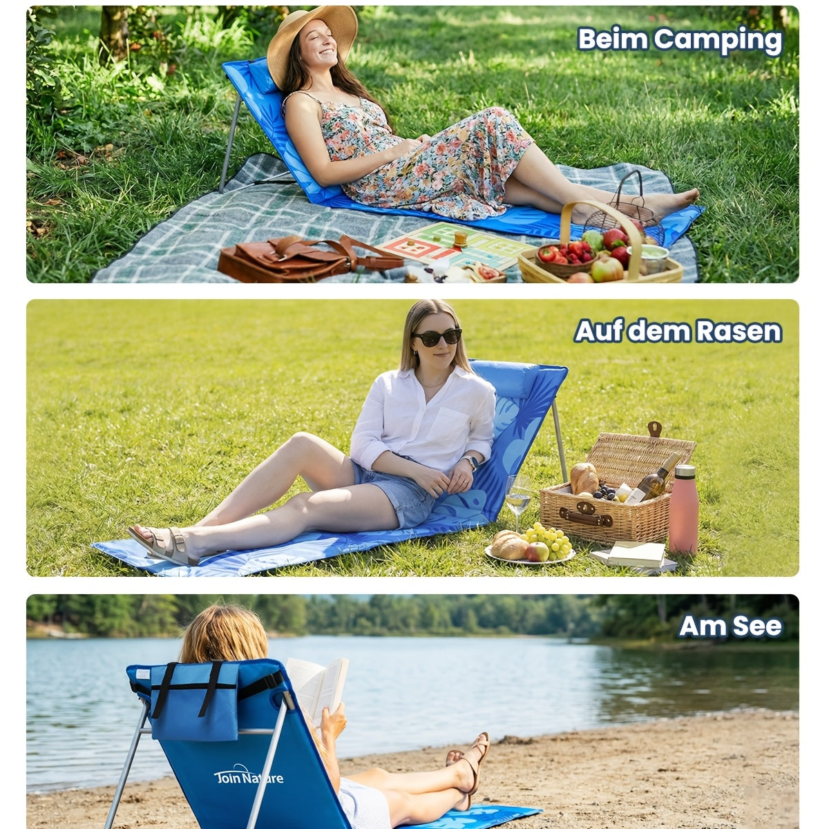 Chaise de camping, pliable pour quotidien et école – vue détaillée 3