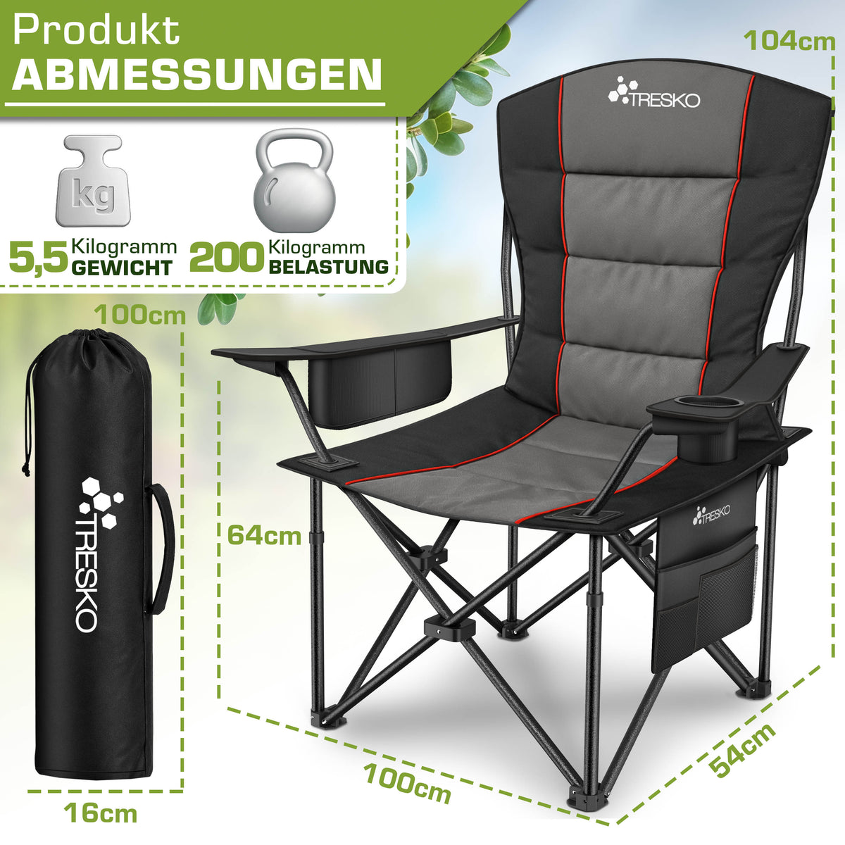 Chaise de pêche, 150 kg pour assise et maison – vue détaillée 2