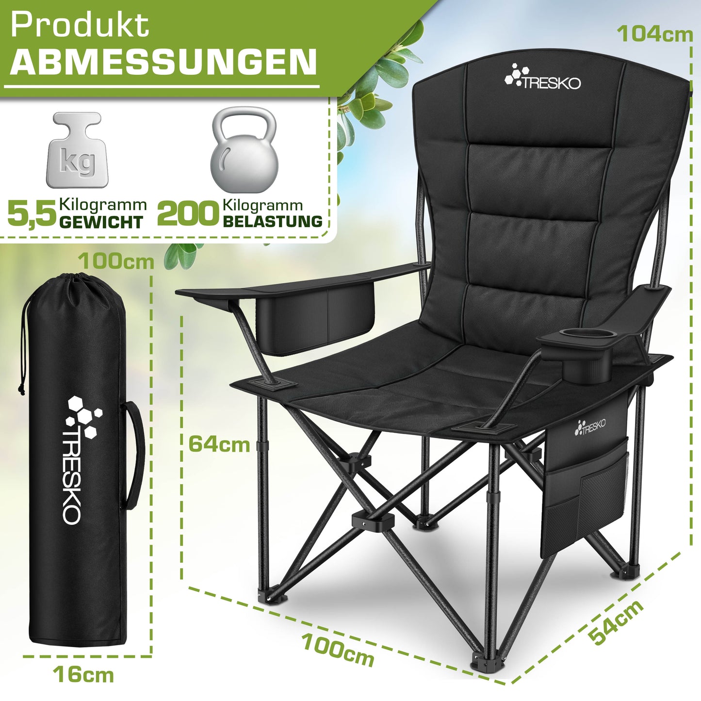 Chaise de pêche, 150 kg pour assise et maison – vue détaillée 24