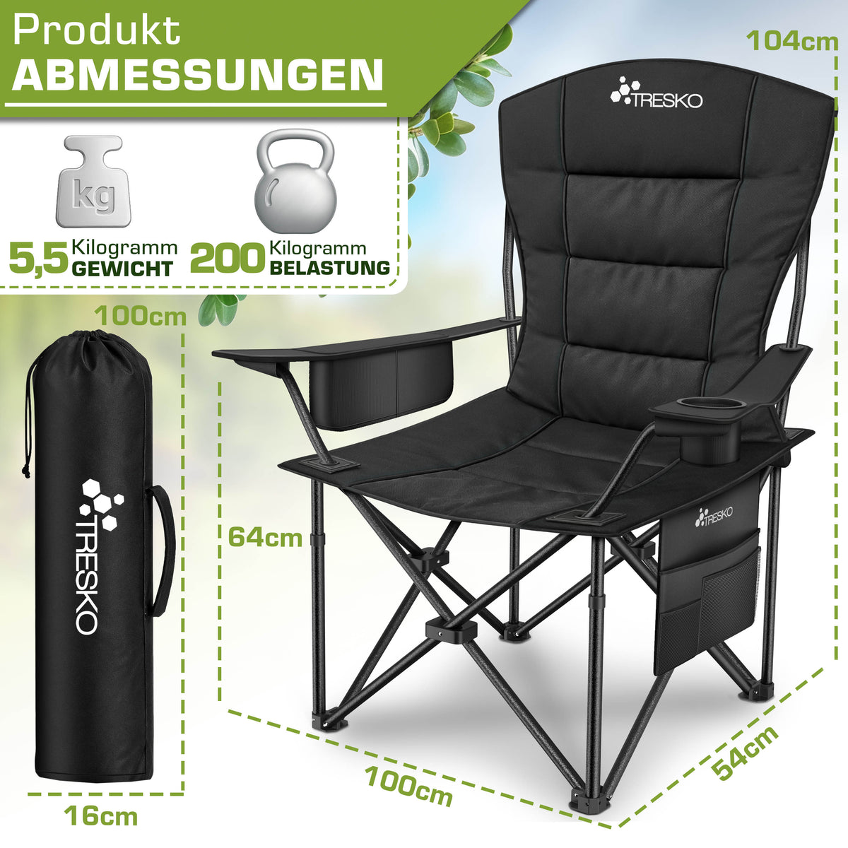 Chaise de pêche, 150 kg pour assise et maison – vue détaillée 24