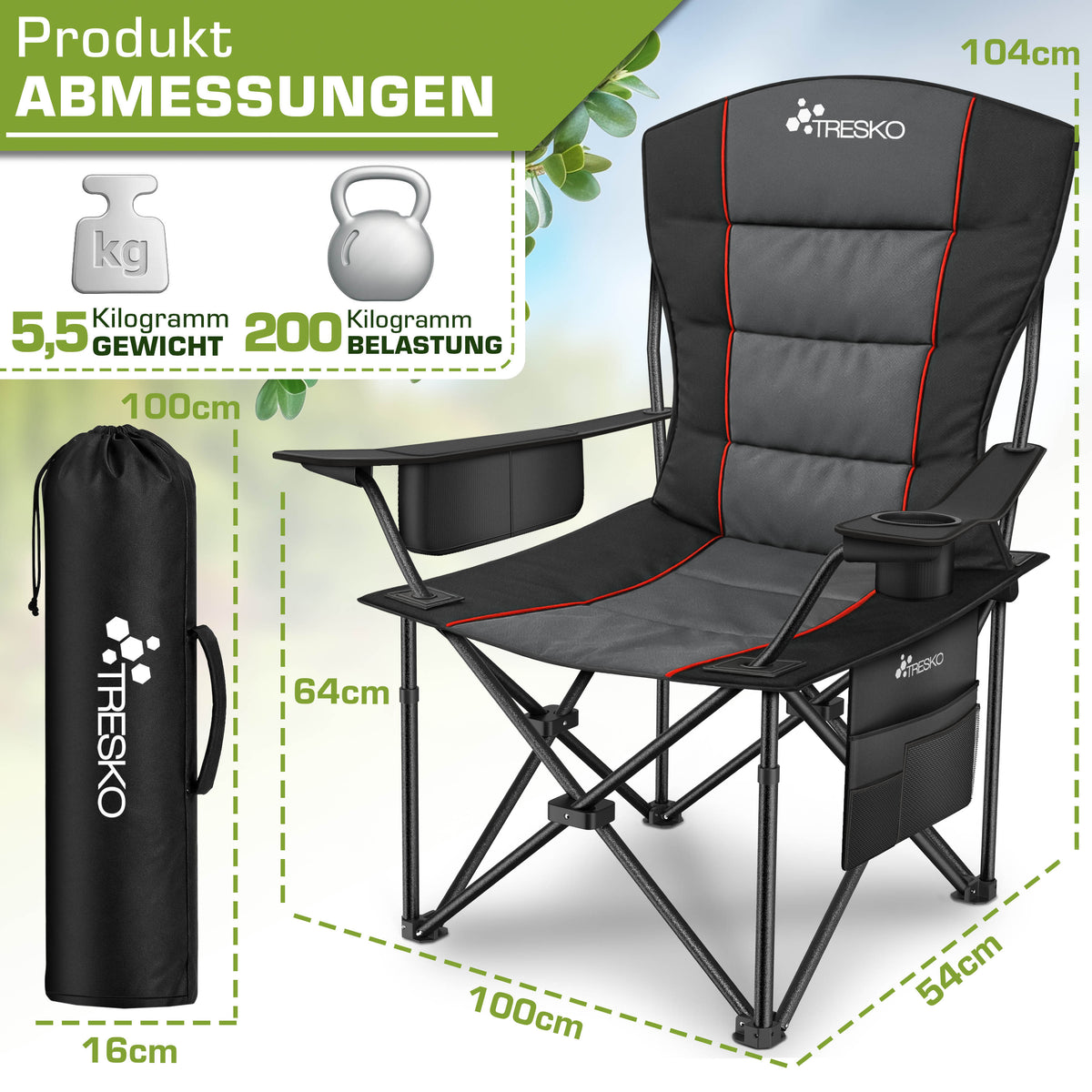 Chaise de pêche, 150 kg pour assise et maison – vue détaillée 30
