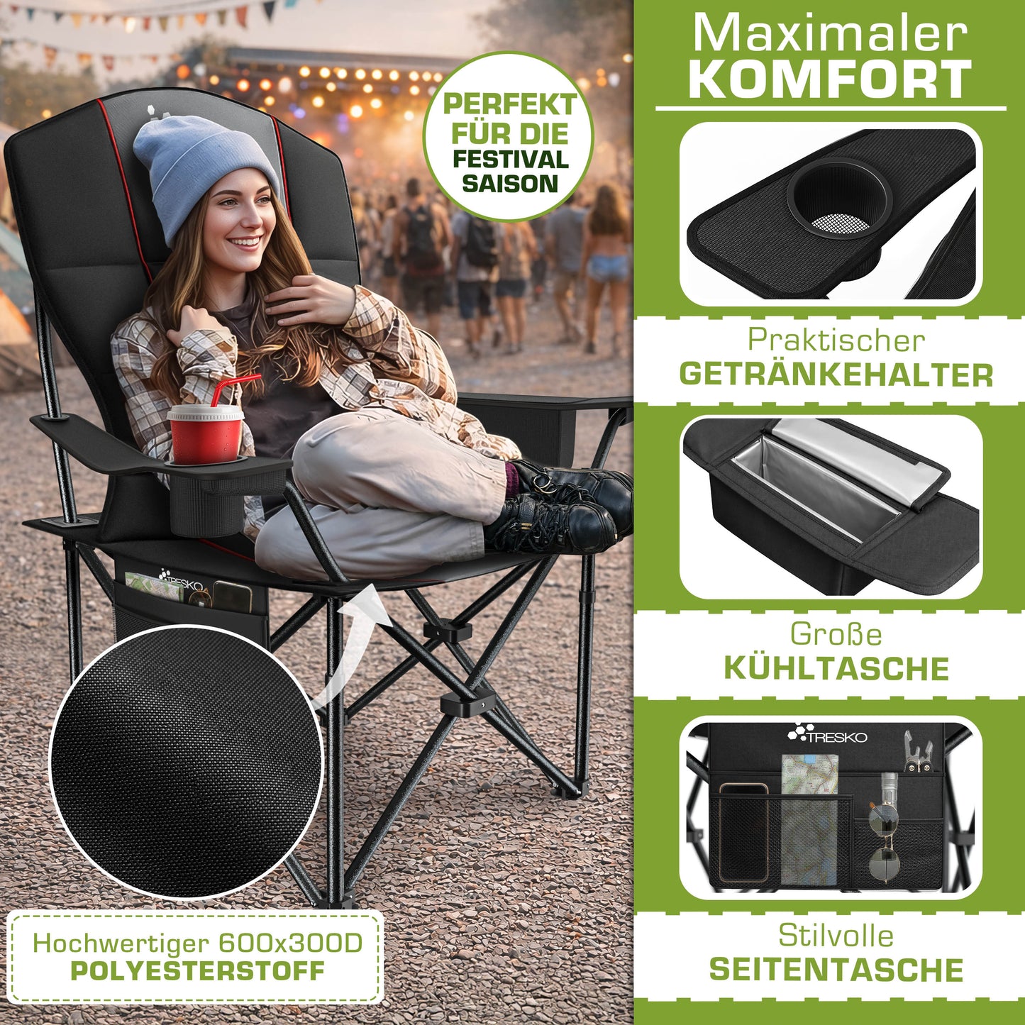 Chaise de pêche, 150 kg pour assise et maison – vue détaillée 32