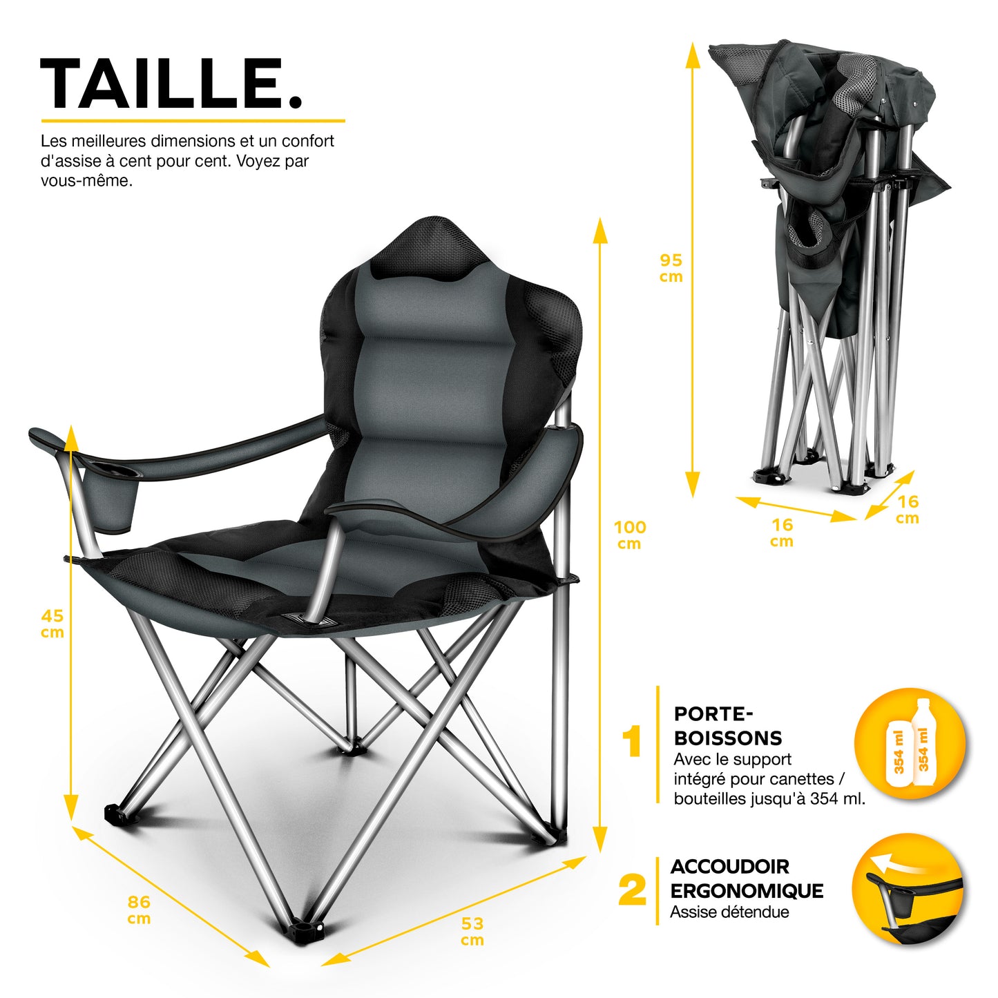 Chaise de pêche, 150 kg pour assise et maison – vue détaillée 39