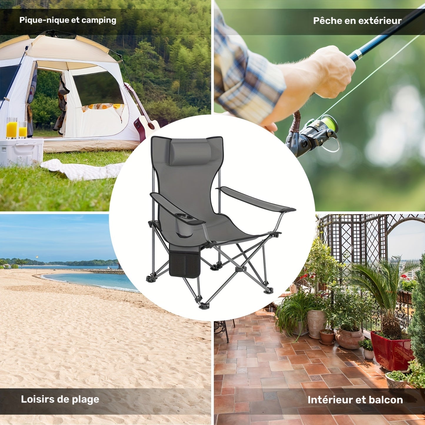 Chaise de pêche, réglable pour maison et assise – vue détaillée 3