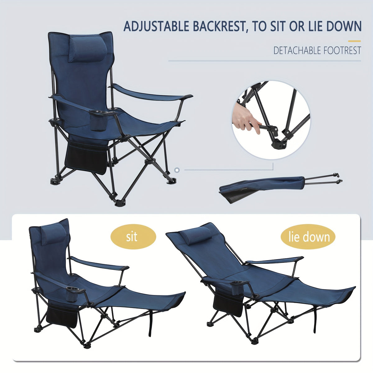 Chaise de pêche, réglable pour maison et assise – vue détaillée 12