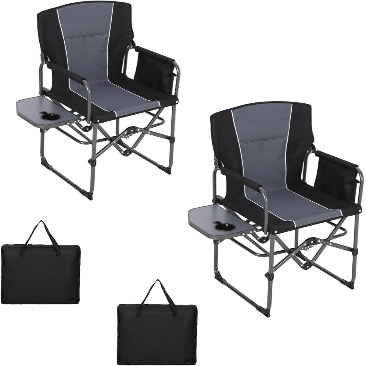 Chaise de réalisateur, Lot De 2 Noirs pour maison et assise – vue détaillée 5