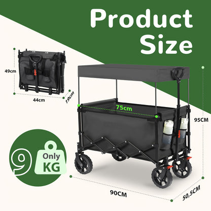 Chariot pliable, 150KG pour camping et voyage – vue détaillée 2