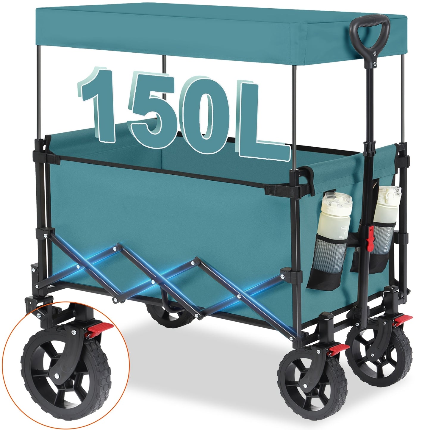 Chariot pliable, 150KG pour camping et voyage – vue détaillée 11