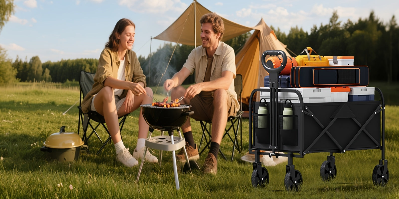 Chariot pliable, réglable pour jardin et terrasse – vue détaillée 12