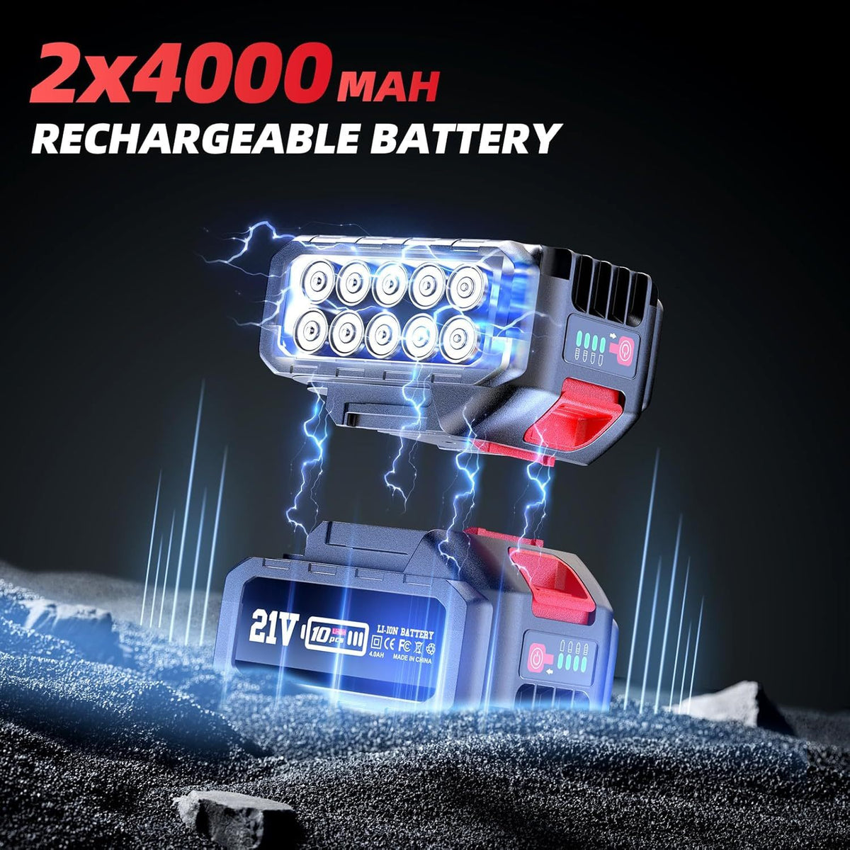 Clé à chocs sans fil, 4000mAh pour atelier et bricolage – vue détaillée 2