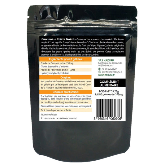 Complément curcuma et poivre noir pour quotidien et maison – vue principale