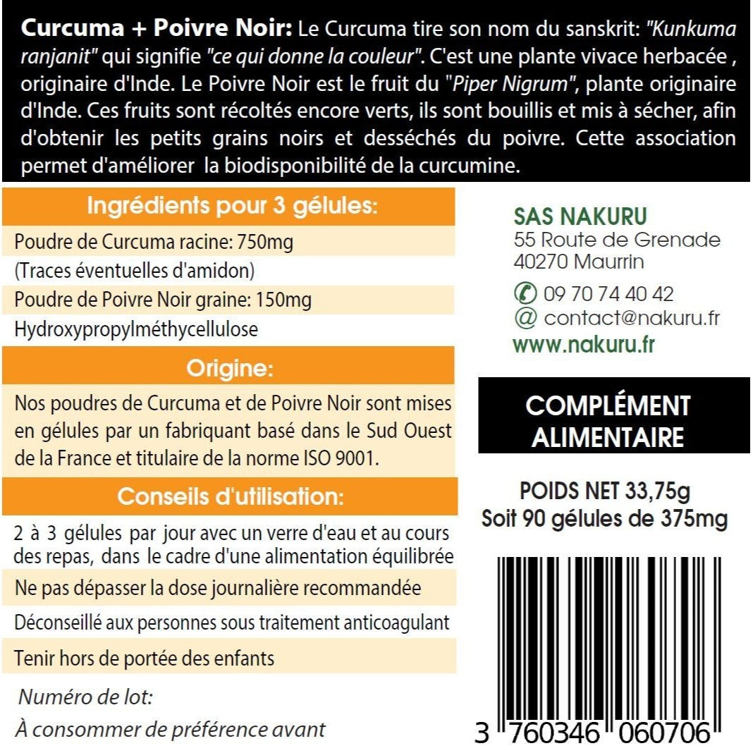 Complément curcuma et poivre noir pour quotidien et maison – vue détaillée 3
