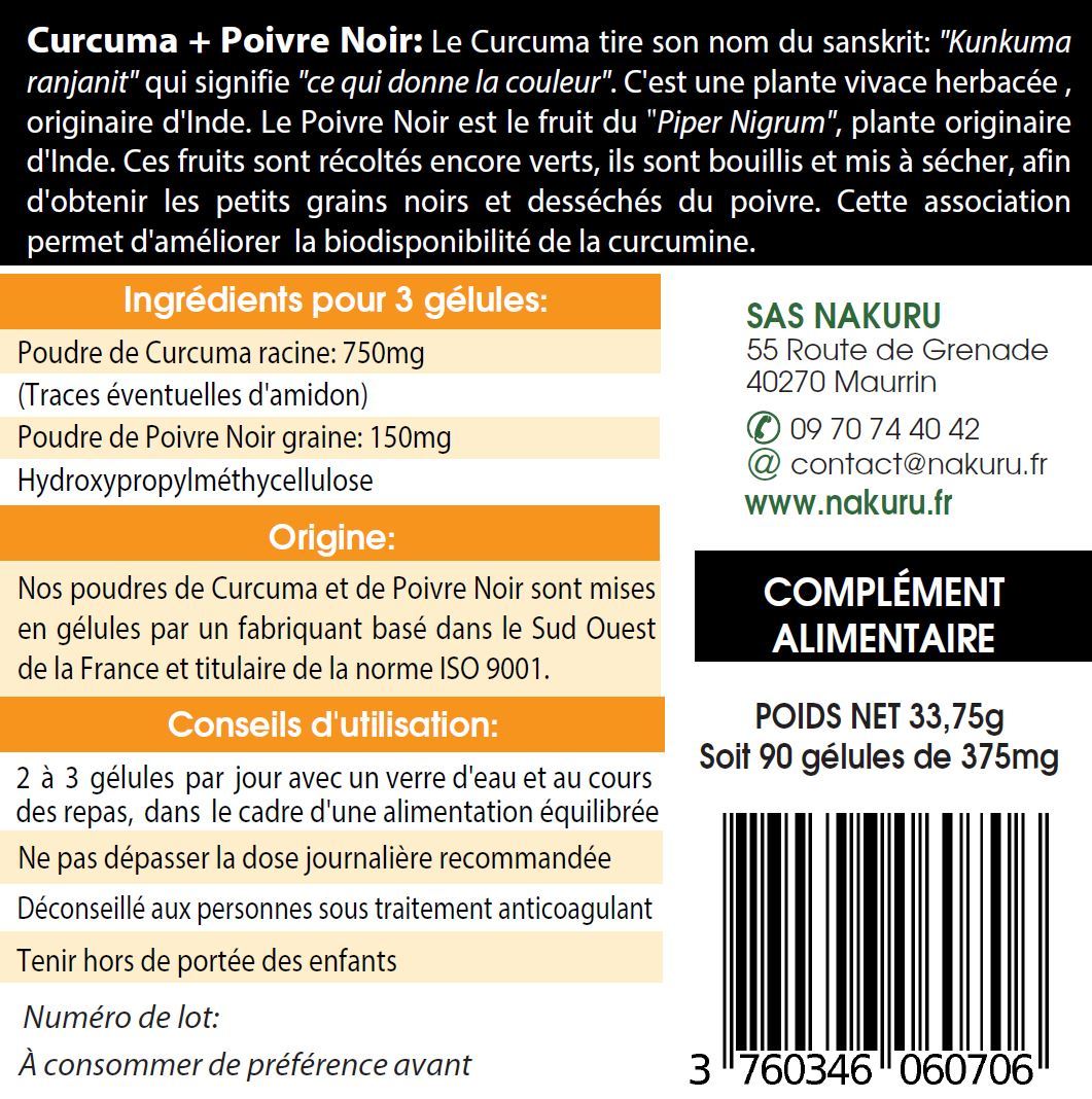 Complément curcuma et poivre noir pour quotidien et maison – vue détaillée 12