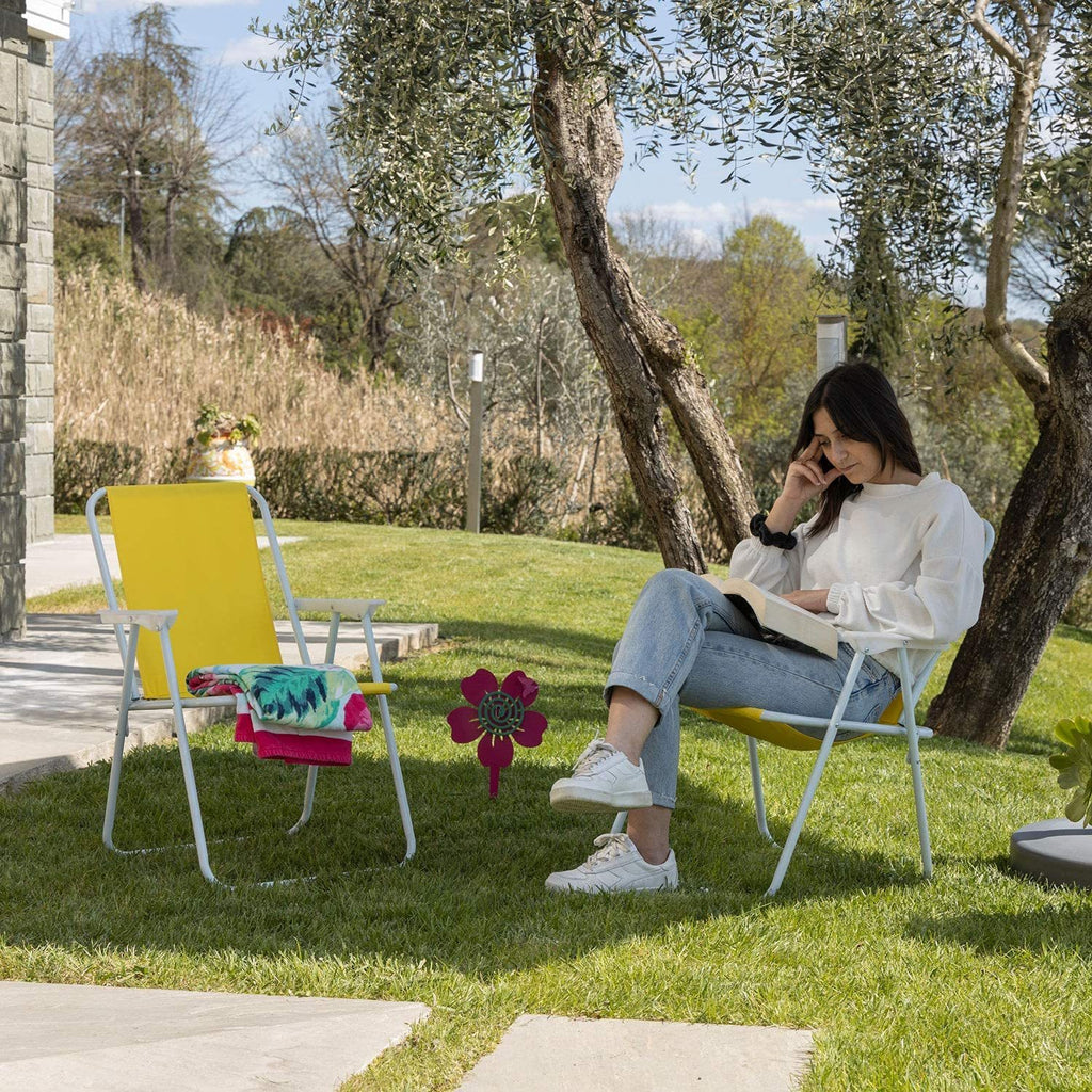 Chaise de plage pliable Baroni, chaise de plage ou de camping en tissu, chaise d'extérieur avec accoudoirs, 20,5 x 17,3 x 30 pouces (52 x 44 x 76 cm)