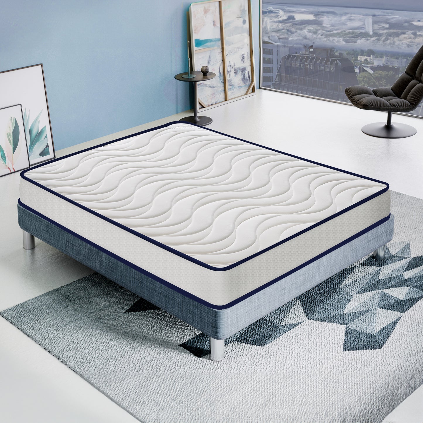 Matelas orthopédique en mousse à mémoire de forme, 13 zones de confort, très ferme, 20 cm de hauteur, effet rafraîchissant, vagues de mousse à mémoire de forme massantes, disponible en plusieurs tailles