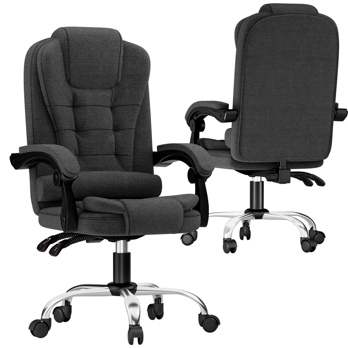 Chaise de bureau exécutive haute dossier, chaise de bureau ergonomique inclinable avec fonction d'inclinaison, chaise d'ordinateur robuste pour le travail à domicile