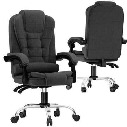 Chaise de bureau exécutive haute dossier, chaise de bureau ergonomique inclinable avec fonction d'inclinaison, chaise d'ordinateur robuste pour le travail à domicile