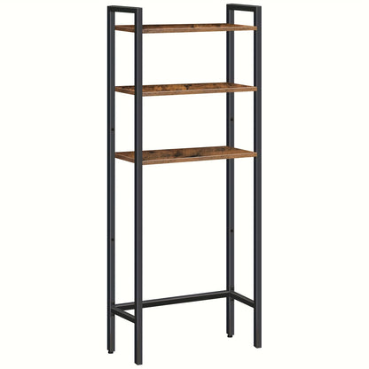 Étagère de rangement au-dessus des toilettes, 3 niveaux, marron campagne, taupe, étagères au-dessus des toilettes, étagère de rangement au-dessus des toilettes pour salle de bain peu encombrante, facile à assembler