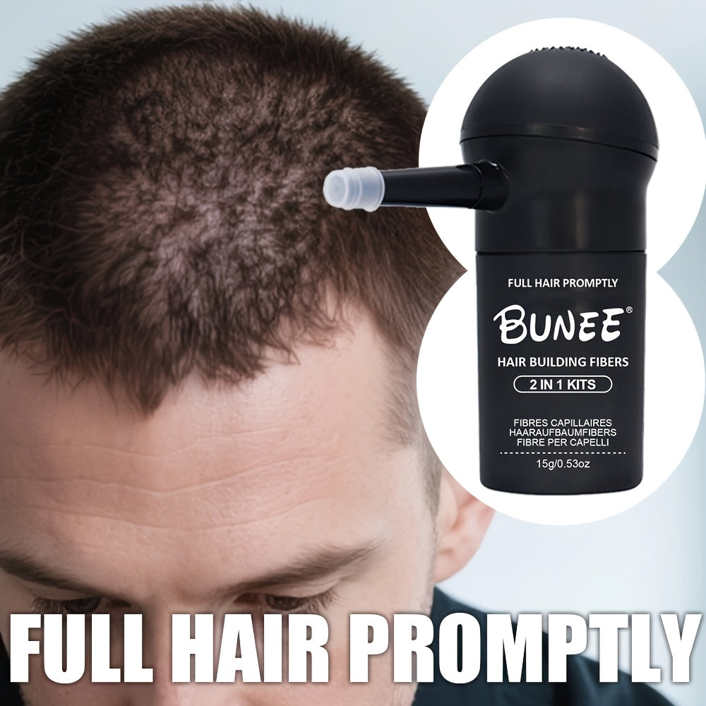 BUNEE Poudre de Fibres de Cheveux Instantanées avec Applicateur Spray - Facile à Utiliser, Sans Assemblage, pour Tous Types de Cheveux