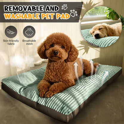 1 tapis rayé pour animaux de compagnie, un lit durable pour chien adapté à toutes les tailles avec une housse amovible et lavable, conception rectangulaire pour chiens moyens à grands, chiots et chats, meubles d'intérieur parfaits pour le salon, salon con