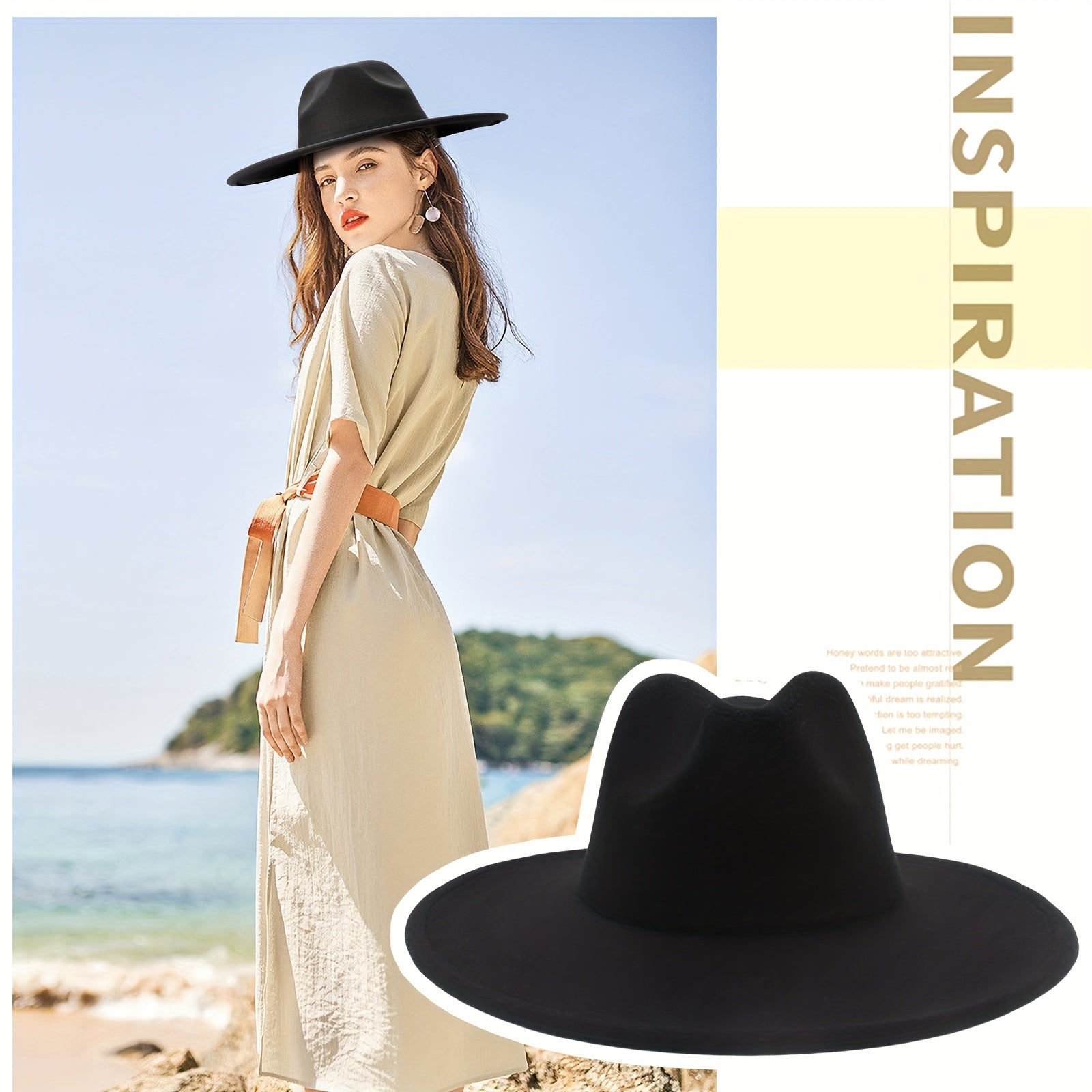 Chapeau Souple à Large Bord Unisexe pour Homme et Femme : Chapeau Panama Classique en Feutre, Chapeau à Large Bord en Velours Western - Convient aux Hommes et Femmes Adultes