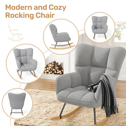 Chaise de restaurant moderne, fauteuil à bascule avec dossier haut et accoudoirs, rembourrée jusqu'à 136 kg, confortable et stabilisée