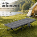 Lit de camping pliant gris, lit de camping rembourré portable, avec sac de rangement latéral, adapté aux jardins, aux cours, à la piscine et au camping, chaise longue d'extérieur inclinable pour le soleil