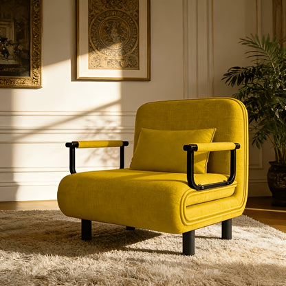Fabuleux Fauteuil Lit Convertible 5-en-1 Fabulcozy, Fauteuil de Sieste Pliant avec Accoudoirs en Métal, Fauteuil de Détente Inclinable Réglable, Meuble de Rangement Peu Encombrant, Fauteuil de Salon, Montage Facile, Entrepôt Local