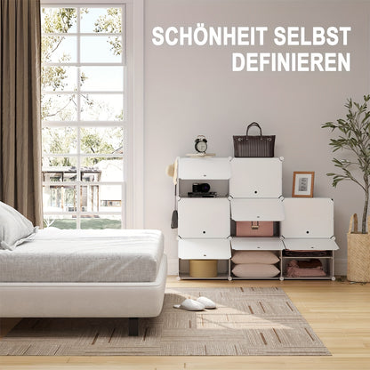 1pc Étagère à Chaussures avec 8 Compartiments, Peut Stocker 32 Paires de Chaussures, Armoire à Chaussures de Couloir, Armoire à Chaussures de Salon et de Chambre, Armoire à Chaussures avec Portes, Fabriquée en Panneau PP Modulaire, Blanche