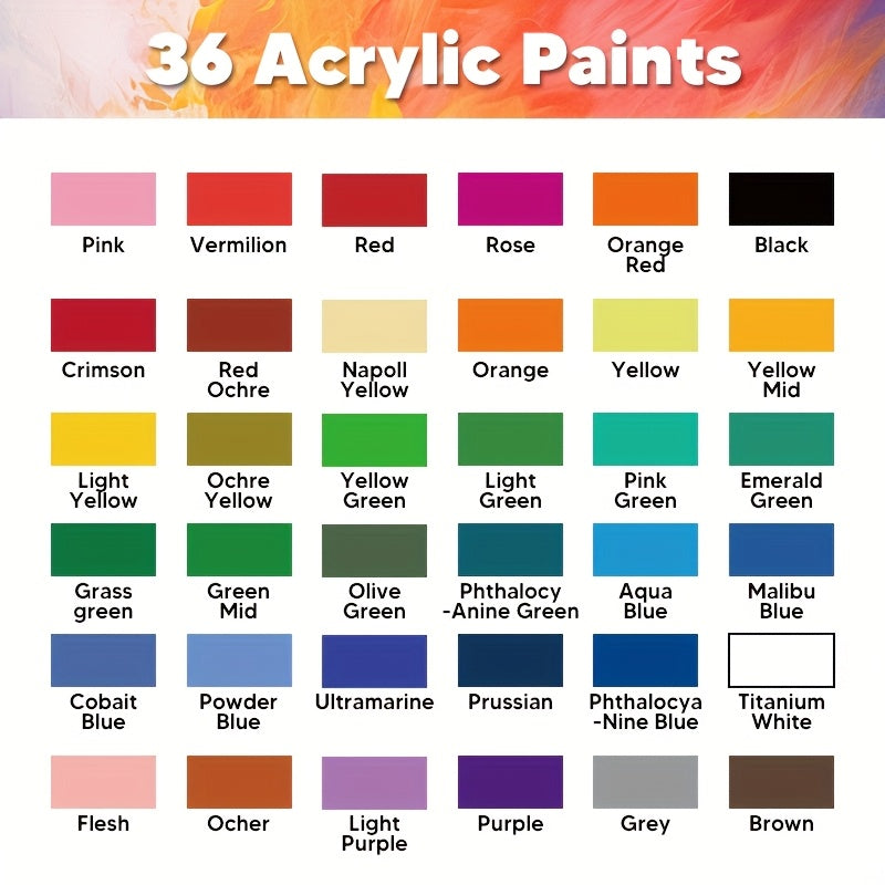 Ensemble de Peinture à Aérographe 12/24/36 Couleurs, 20ml/0.67oz, Multifonctionnel, Idéal pour Peinture à l'Huile, Peinture à la Main, Création DIY, Débutants, Amateurs, Fournitures pour Peinture sur Céramique, Cadeau Idéal pour les Amateurs d'Art, Fourni