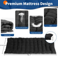 Lit Pliant à Cadre en Acier Épaissi avec Coussin Souple Antidérapant, Lit de Camping à Forte Capacité de Charge de 200KG, Chaise Inclinable Portable pour Sieste pour Une Personne avec Support Multi-Points