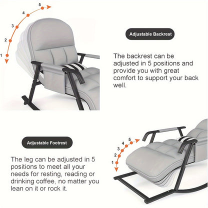 Fauteuil à bascule salon moderne inclinable, fauteuil à bascule avec poche latérale, fauteuil à bascule à repose-pieds réglable, fauteuil à bascule salon chambre à coucher
