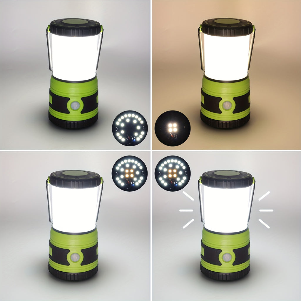 Lampe de Camping LED Super Lumineuse 1500 Lumens, 4 Modes d'Éclairage, Projecteur Dimmable, Alimentée par Piles, Idéale pour Randonnées Nocturnes, Éclairage de Tente, Urgences et Pannes de Courant
