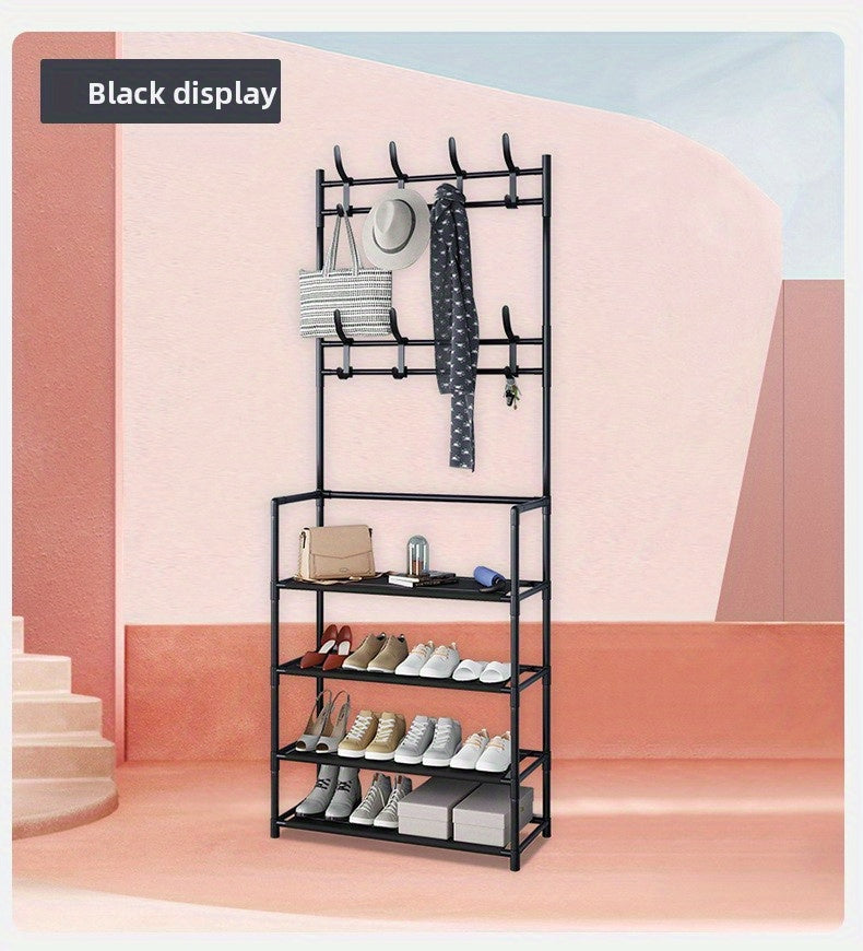 Nouveau porte-chaussures et chapeaux sur pied, porte-manteau combiné intégré pour porte, porte-chaussures ménager, cintre pour vêtements et chapeaux