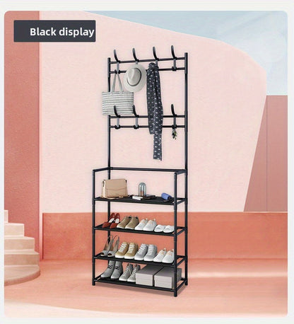 Nouveau porte-chaussures et chapeaux sur pied, porte-manteau combiné intégré pour porte, porte-chaussures ménager, cintre pour vêtements et chapeaux