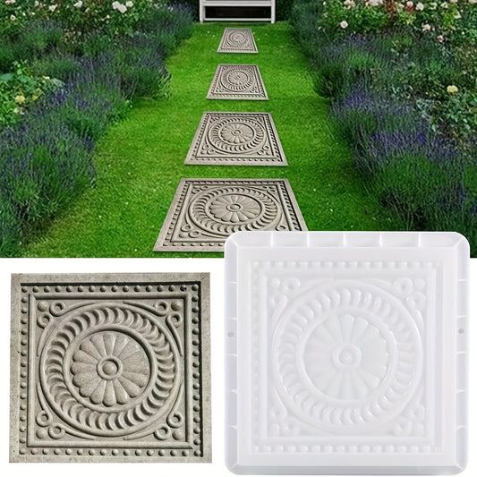 Moule de pierre d'angle classique motif lotus, moule réutilisable pour trottoirs et jardins - Motif géométrique détaillé, moule en plastique PP facile à utiliser pour la décoration d'architecture vintage