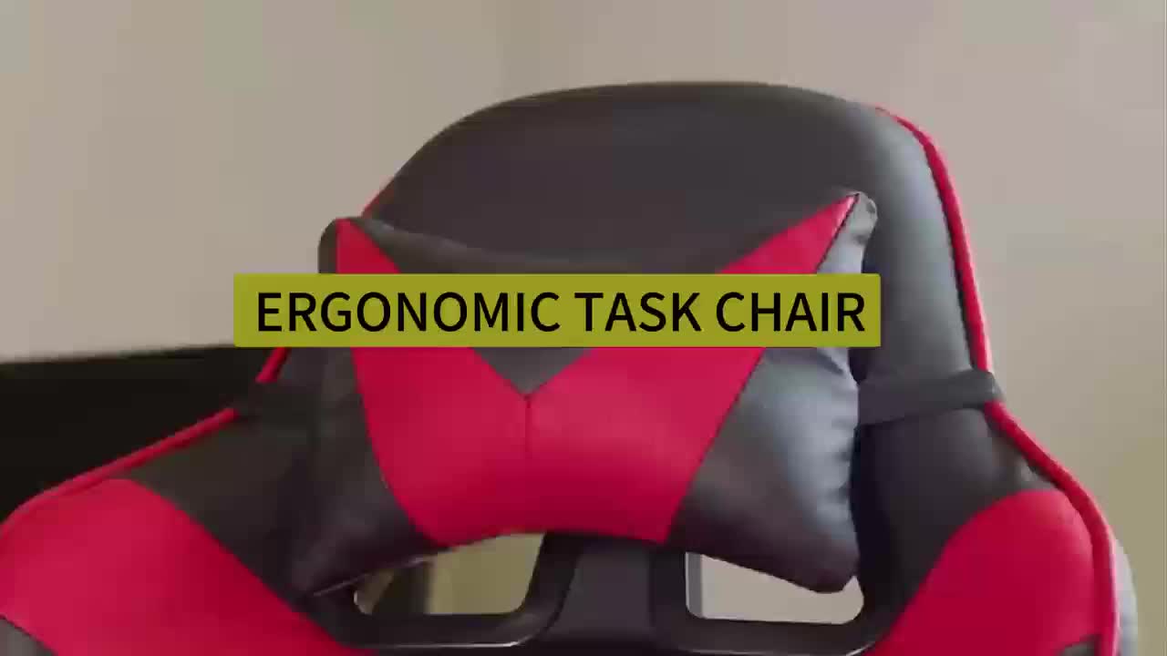 Chaise de Gaming Ergonomique avec Repose-Pieds - Pivotante à 360°, Réglable en Hauteur, Support Lombaire, Mécanisme d'Inclinaison Manuelle, Texture Simili, Rembourrage en Mousse et Cadre en Acier Inoxydable - Pour PC/Bureau