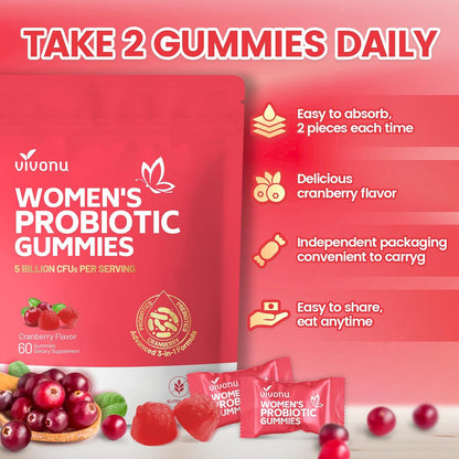 VIVONU Probiotic Fudge, canneberge Probiotic Fudge, 60 granules, 2 gélules par jour