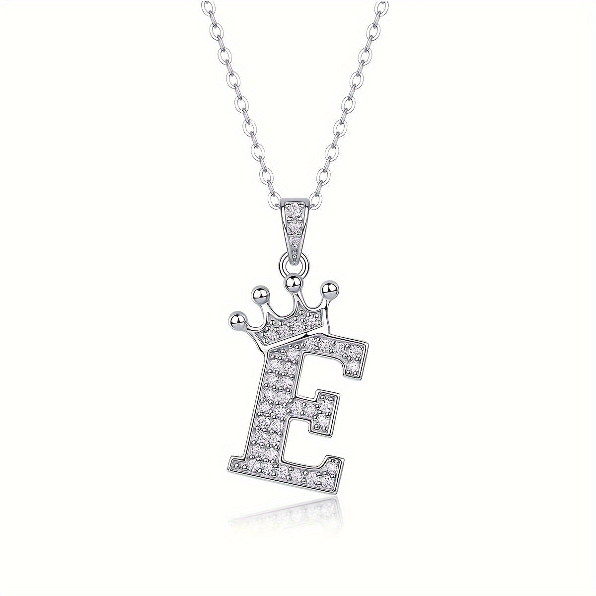 Collier lettre couronne en moissanite en argent S925 plaqué, avec 26 pendentifs lettres entièrement sertis, cadeau idéal pour la rentrée, la remise des diplômes, le quotidien, la Saint-Valentin ou les anniversaires