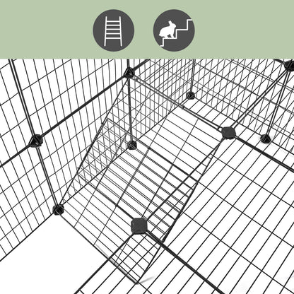 Cage pour Animaux de Compagnie à 2 Étages, à Faire Soi-Même, Clapier, Hamster, Lapin, Grille Métallique, pour l'Intérieur