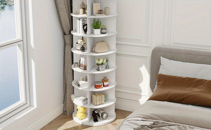 à chaussures rotative 5/6/7 niveaux pour 20/24/28 chaussures, présentoir rotatif à 360°, organisateur Lazy Susan blanc, étagère à chaussures, carrousel de rangement rond vertical pour chapeaux et sacs à main