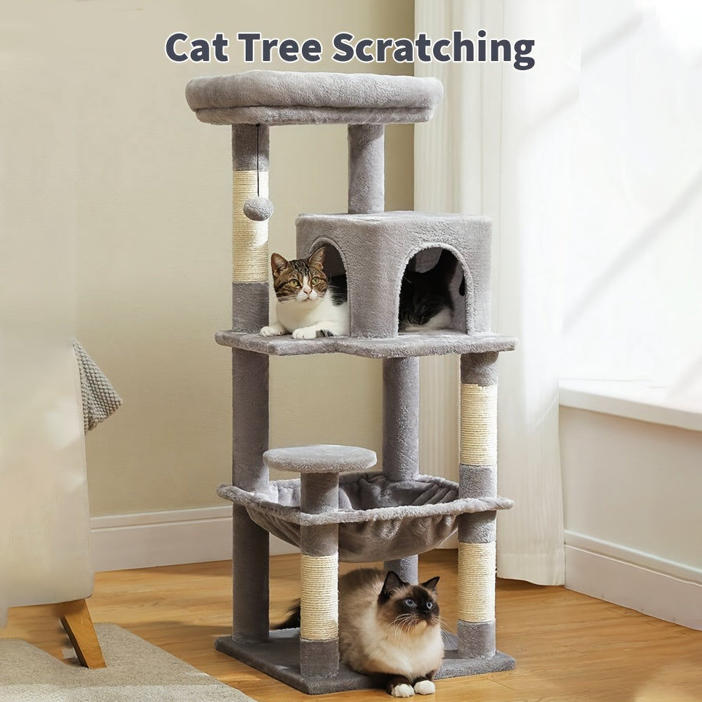 Griffoir pour chat Cactus gris, jouet pour animaux de compagnie, plateforme  maison mignonne en bois, poteau en sisal, arbre à chat, 41,5*41,5*18,5 cm
