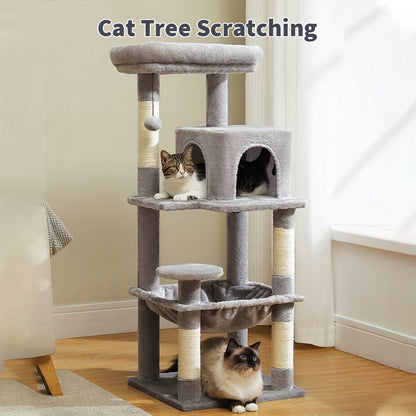 Griffoir pour chat Cactus gris, jouet pour animaux de compagnie, plateforme  maison mignonne en bois, poteau en sisal, arbre à chat, 41,5*41,5*18,5 cm