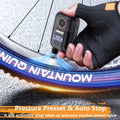Pompe à air électrique ultra-compacte avec manomètre numérique LCD et batterie rechargeable USB-C pour vélos, motos, ballons et pneus - gonfleur portable pour équipements et urgences