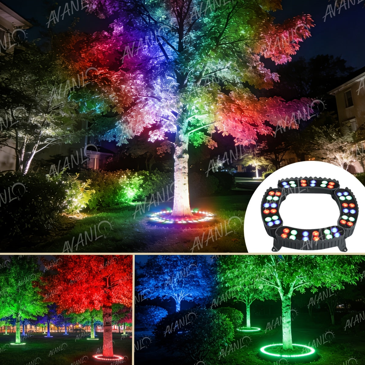 Projecteurs LED d'extérieur pour arbres, projecteurs muraux LED, lampes d'extérieur en aluminium pour pelouse, IP65, peuvent être utilisés sous de grands arbres et cônes cylindriques à l'extérieur - Blanc froid/blanc chaud/RGB
