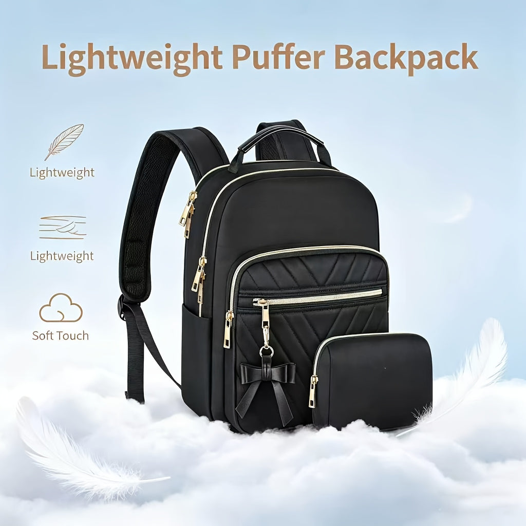 Mini sac à dos pour femme, sac à dos/sac à bandoulière tendance pour tous les jours, petit sac à dos de voyage décontracté et léger pour tous les jours, cadeau pour le travail et les études pour femme, lot de 2 pièces, noir, pour documents quotidiens, min