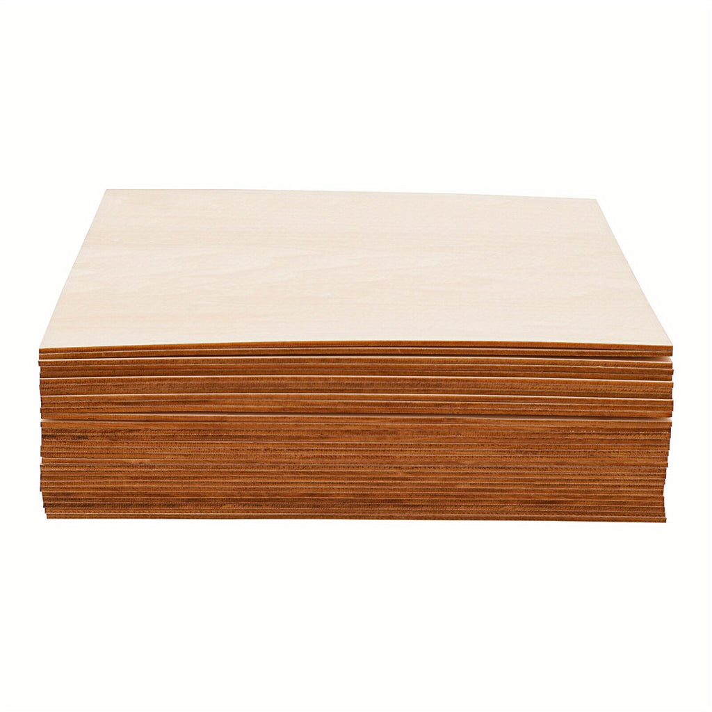 30 packs de plaques de bois de tilleul, planche de contreplaqué 1/8 pouce, planches de bois non finies pour les travaux manuels