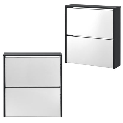 Armoire à chaussures Vogar avec portes miroir de différentes couleurs et tailles
