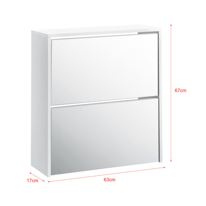 Armoire à chaussures Vogar avec portes miroir de différentes couleurs et tailles