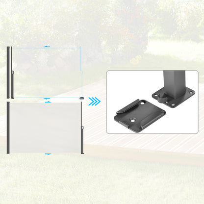 CASARIA® Nosara 180X300Cm Auvent Pare-soleil Rétractable Coupe-vent et Imperméable pour Balcon, Terrasse et Jardin, Anthracite